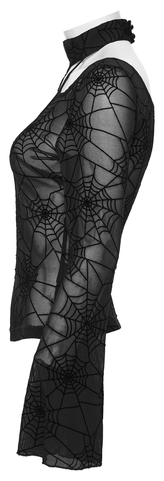 Punk Rave Lilith Gothic Spider Web T-Shirt
