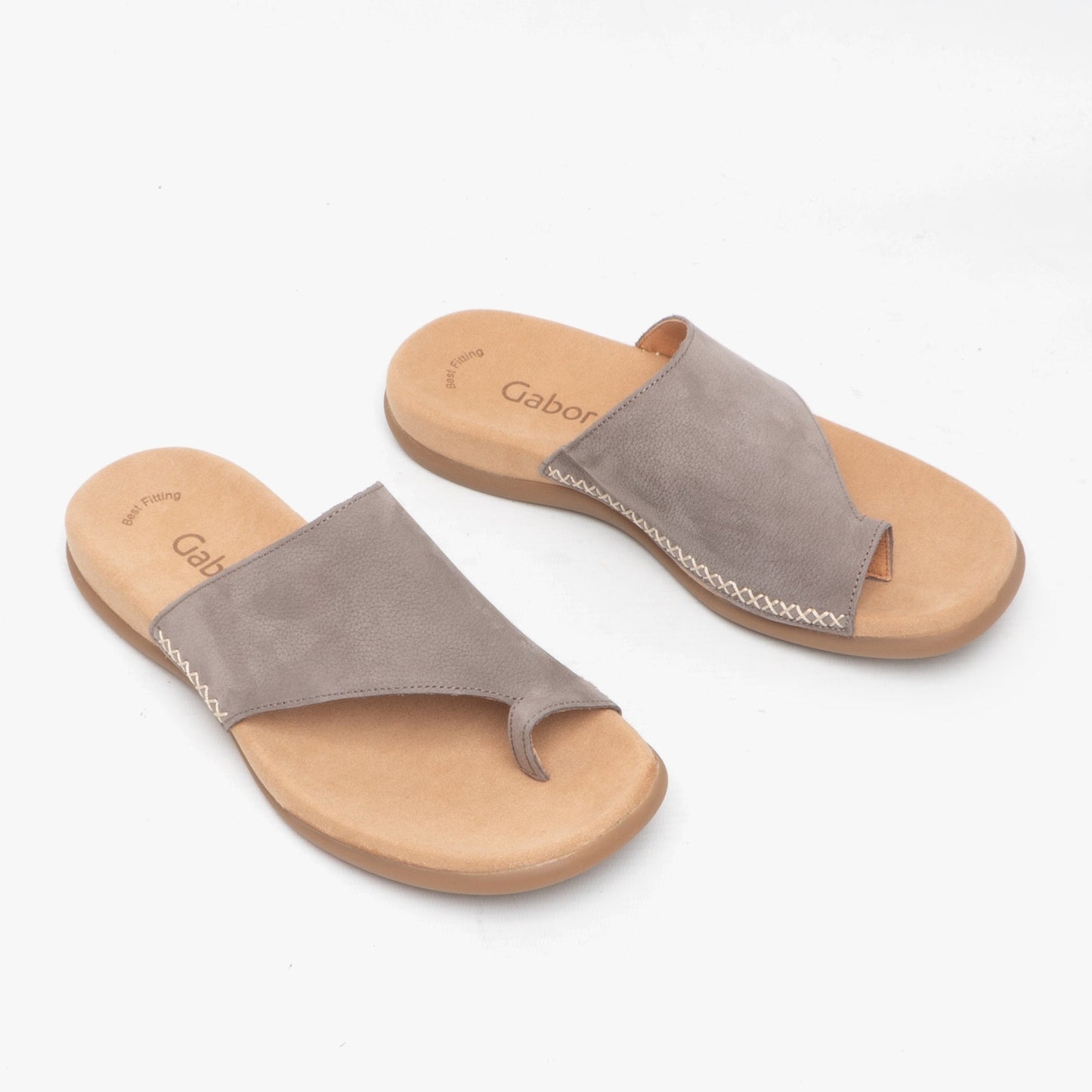 Gabor LANZAROTE Womens Leather Mule Sandals Smoke