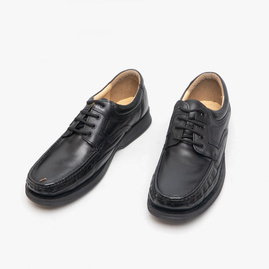 Roamers DYLAN Mens Leather Lace Up Apron Shoes Black