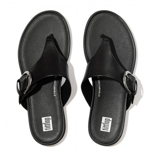 FitFlop GRACIE Womens Leather Toe Post Sandals All Black