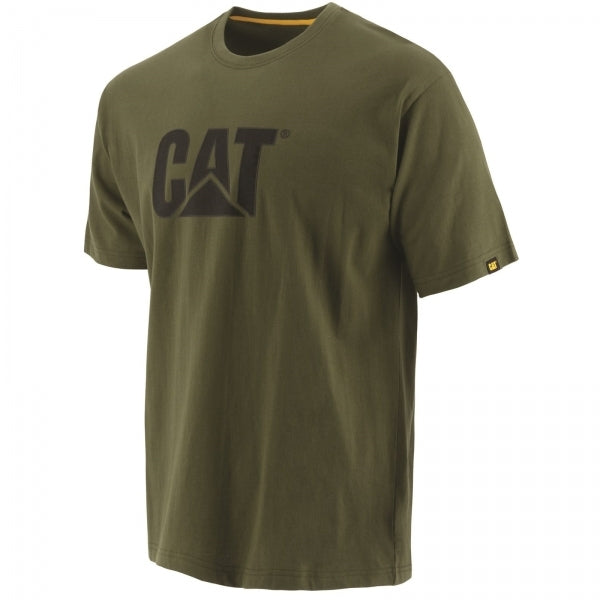 CAT TRADEMARK LOGO Mens Cotton T-Shirt Dark Green