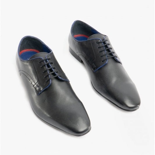 Silver Street London BAKER Mens Leather Plain Toe Pointed Shoes Black