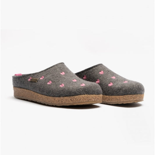 Haflinger CUORICINI Womens Wool Slippers Anthracite