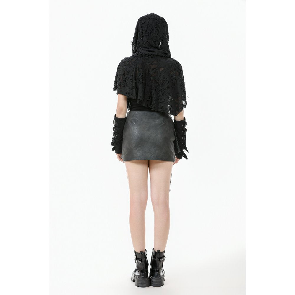 Dark in Love Nyx Distressed Shredded Hooded Poncho