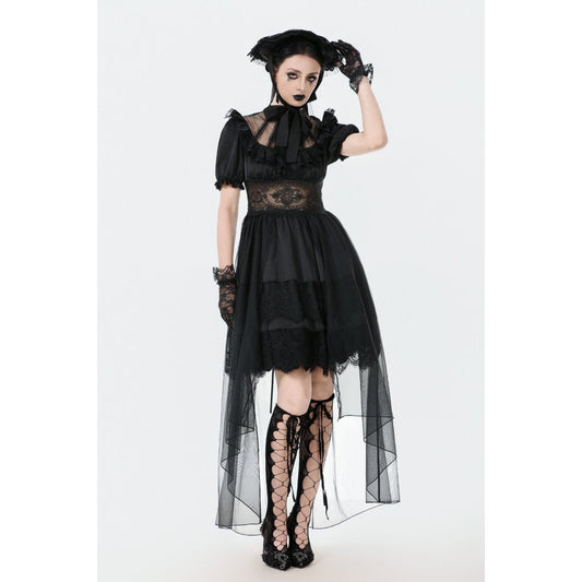 Dark in Love Ebon Rose High-Low Mesh & Lace Goth Dress