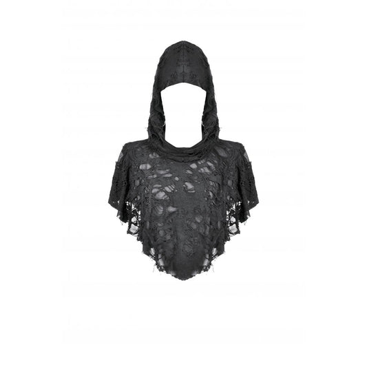 Dark in Love Nyx Distressed Shredded Hooded Poncho