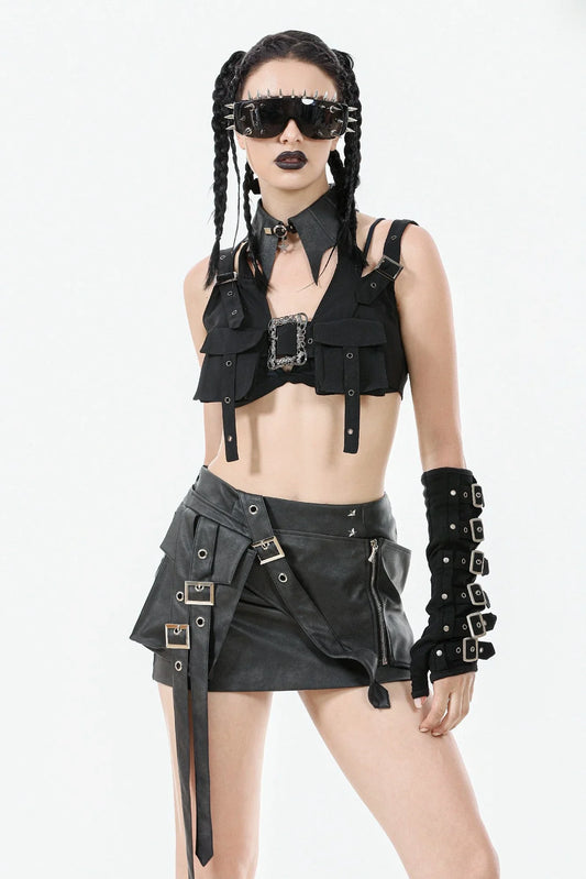 Dark in Love Belladonna Batwing Star Charm Collar