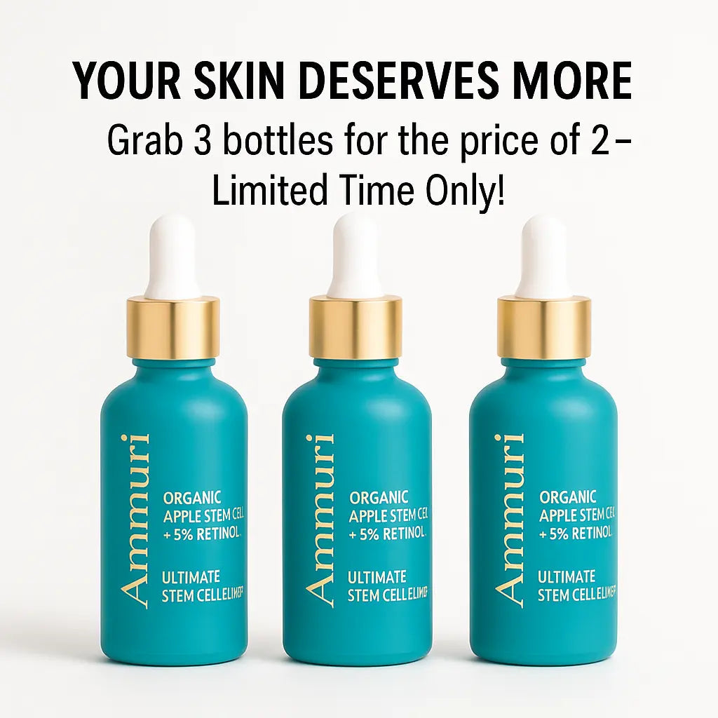 Ammuri 24-Hour Retinol Serum 5% with Apple Stem Cell – Rejuvenating Face Serum for Anti-Aging, Wrinkles & Mature Skin – Brightening, Hydrating & Smoothing Formula – 30ml