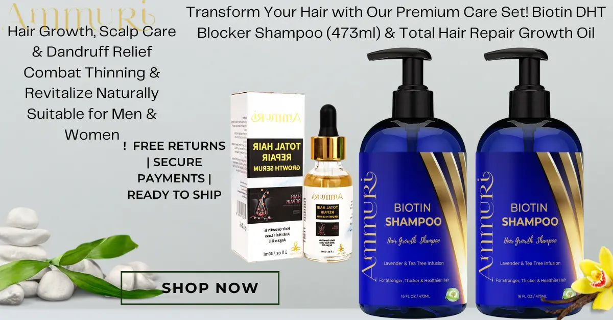 Ammuri Biotin DHT Blocker Shampoo & Hair Repair Oil Set