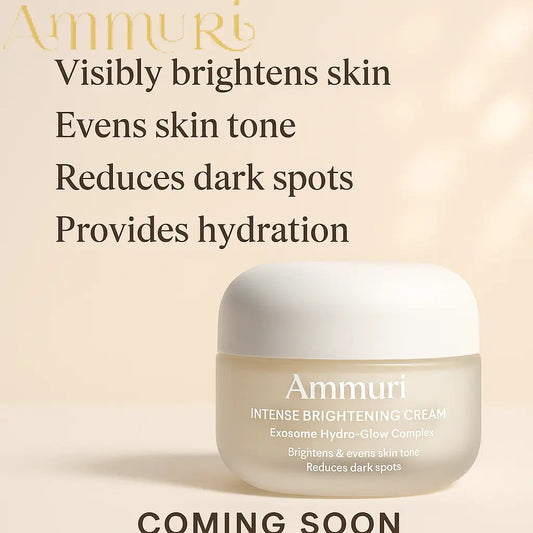 Ammuri Intense Brightening Cream with Exosome Hydro-Glow | Kojic Acid, Mandelic Acid, Alpha Arbutin & Glutathione | Hyperpigmentation & Dark Spot Corrector | 50ml