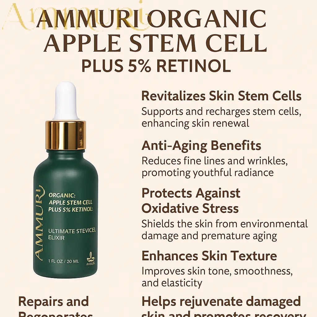 Ammuri Retinol Serum 5% + Apple Stem Cell – Anti-Aging, Acne, Dark Spot Care 30ml