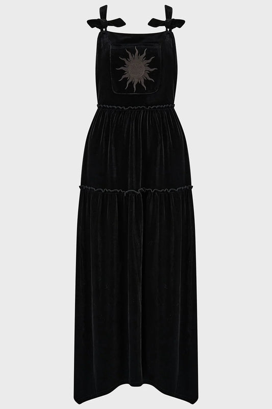 Killstar Ascended Velvet Maxi Pinafore Dress