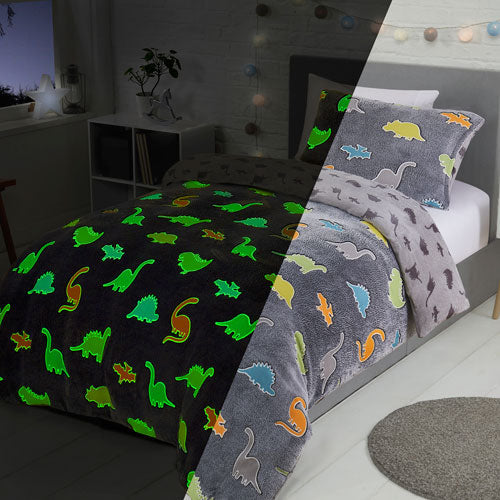 BED69 GLOW IN THE DARK DINO SINGLE & DOUBLE