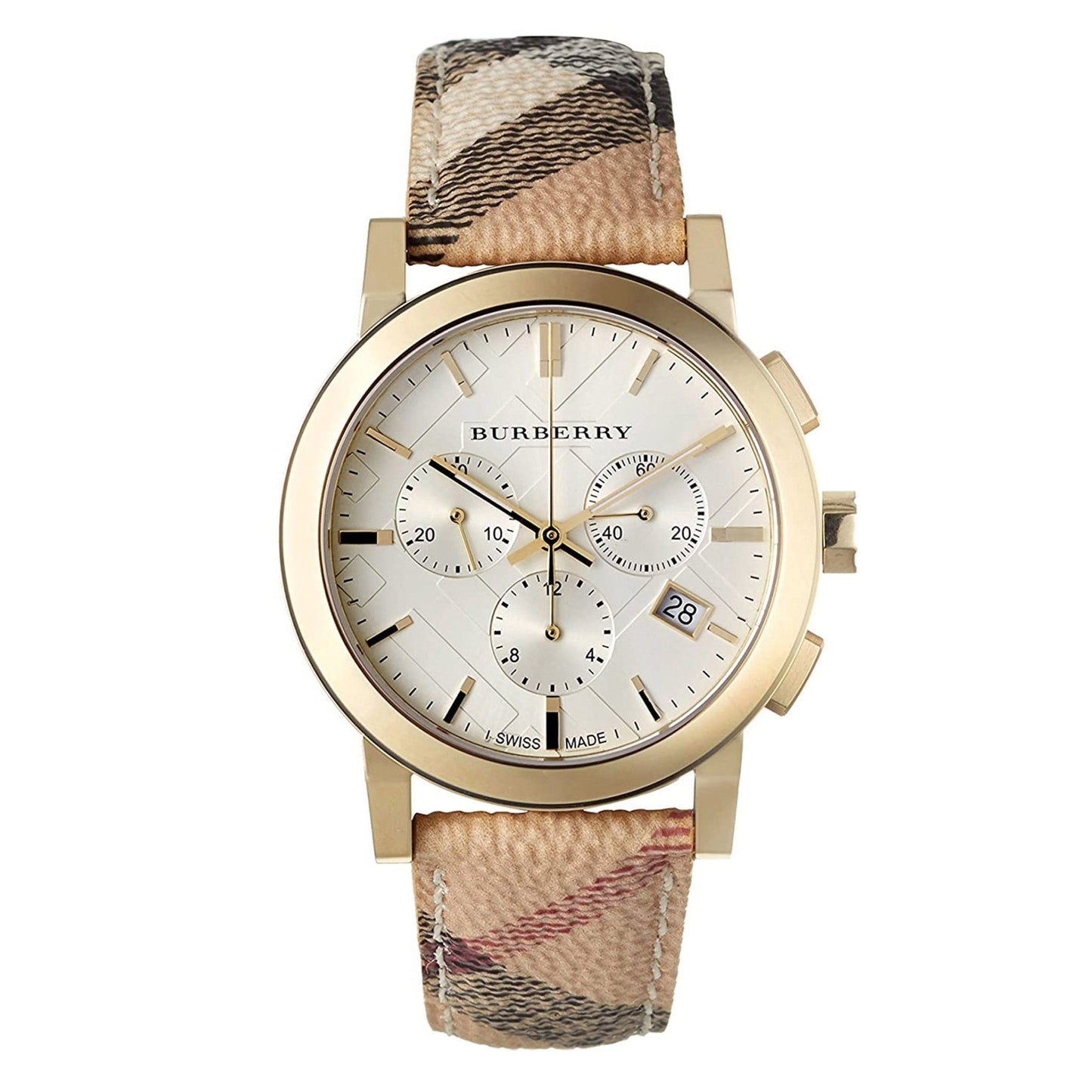 Burberry Watch Haymarket Chronograph Gold 38mm BU9752