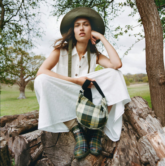 Barbour WILTON Womens Ankle Wellington Boots Classic Tartan