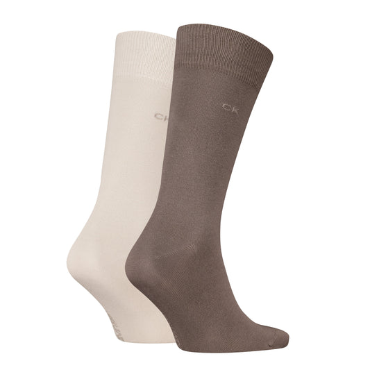 Calvin Klein 2 Pack Mens Crew Classic Socks Clay