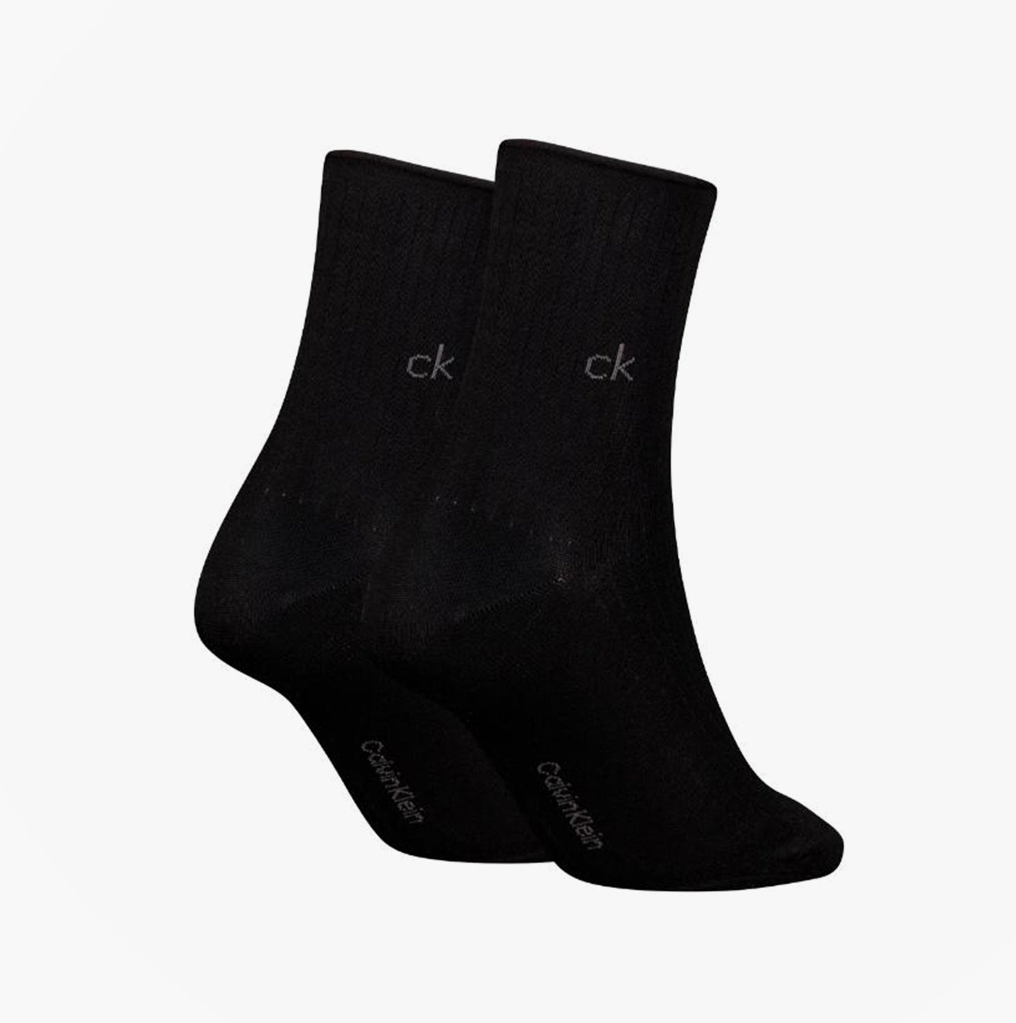 Calvin Klein 2 Pack Shorty Roll Top Womens Socks Black