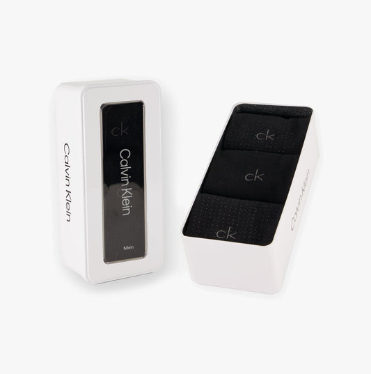 Calvin Klein 3 Pack Giftbox Dropknee Mens Socks Black