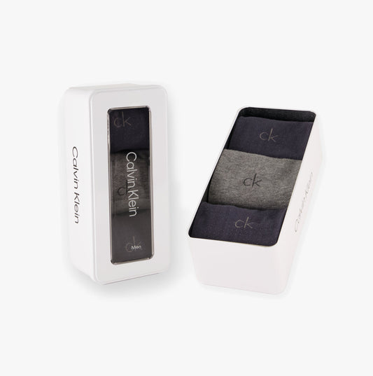 Calvin Klein 3 Pack Giftbox Dropknee Mens Socks Grey Combo