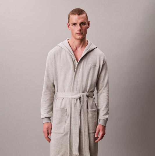 Calvin Klein HOODED ROBE Mens Bathrobes Grey Heather