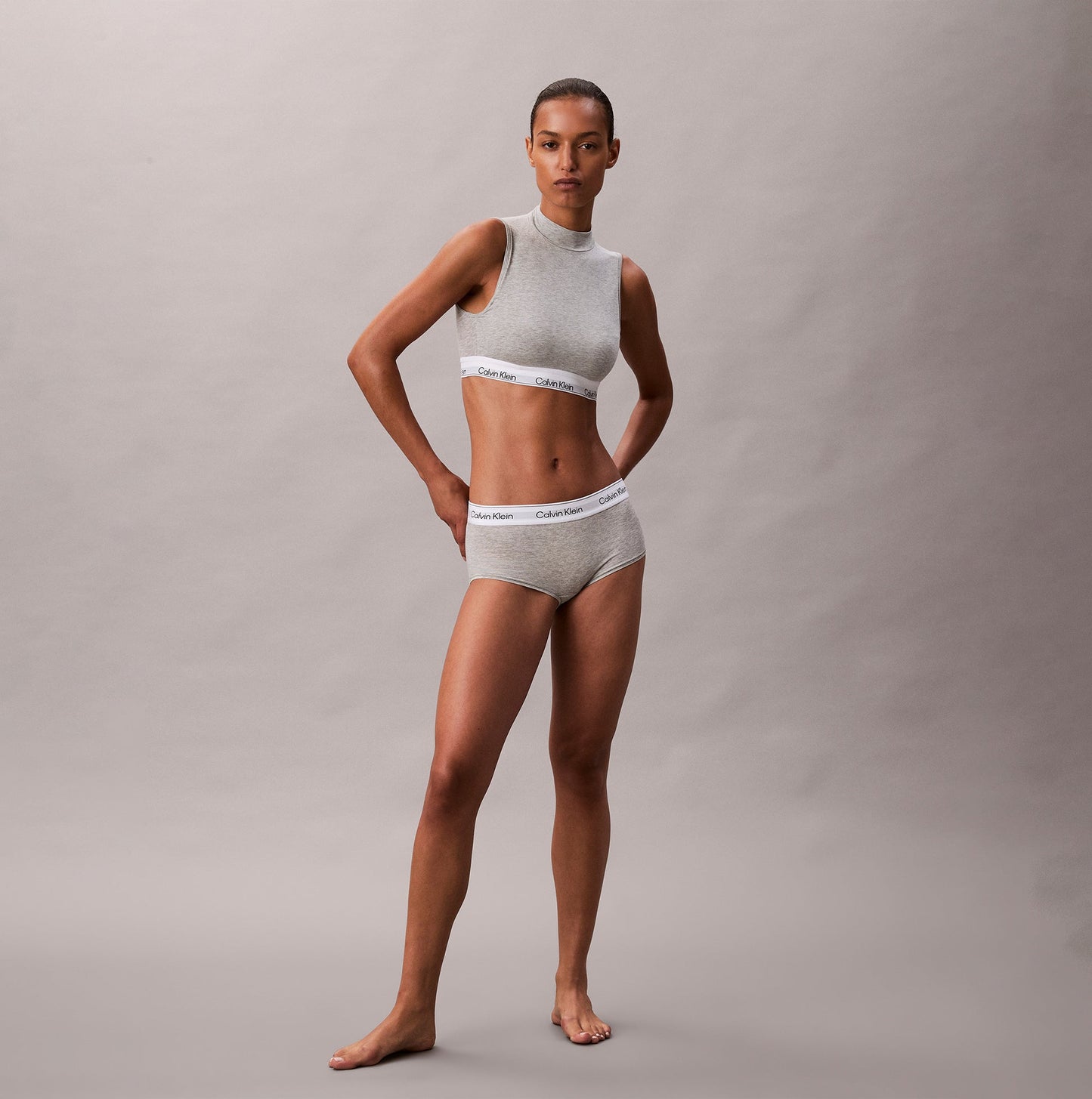 Calvin Klein Icon Cotton Modal Womens Boy Shorts Grey