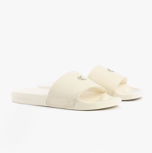 Calvin Klein MONOGRAM Womens Slides Turtle Dove