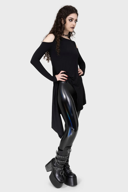 Killstar Darkwaves & Raves Hi-Shine PU Leggings