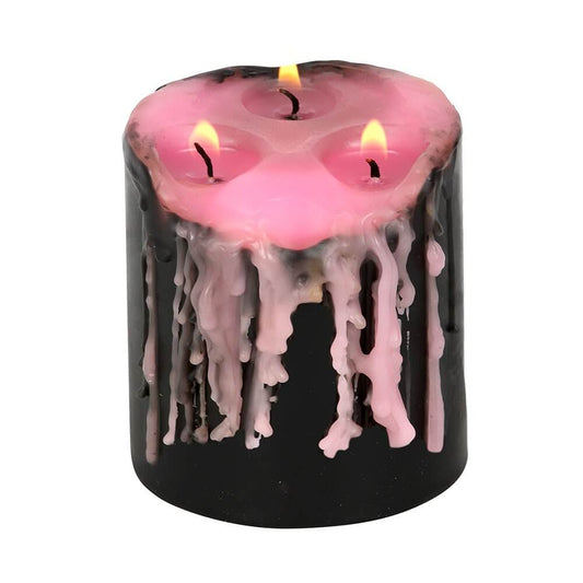 Gothic Gifts Small Pink Vampire Tears Pillar Candle