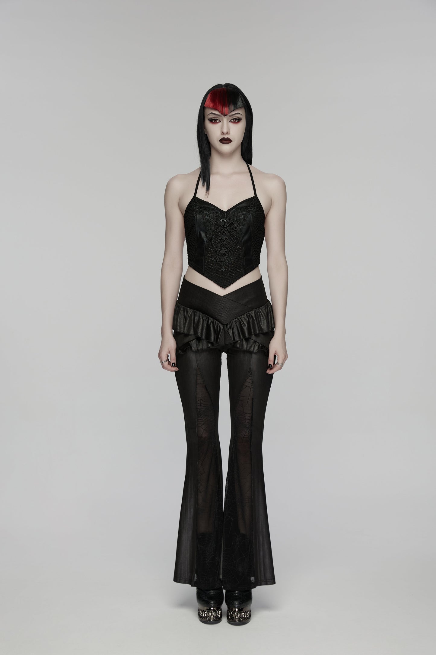 Punk Rave Bellatrix Goth Leggings Flares - Alt Flared Trousers