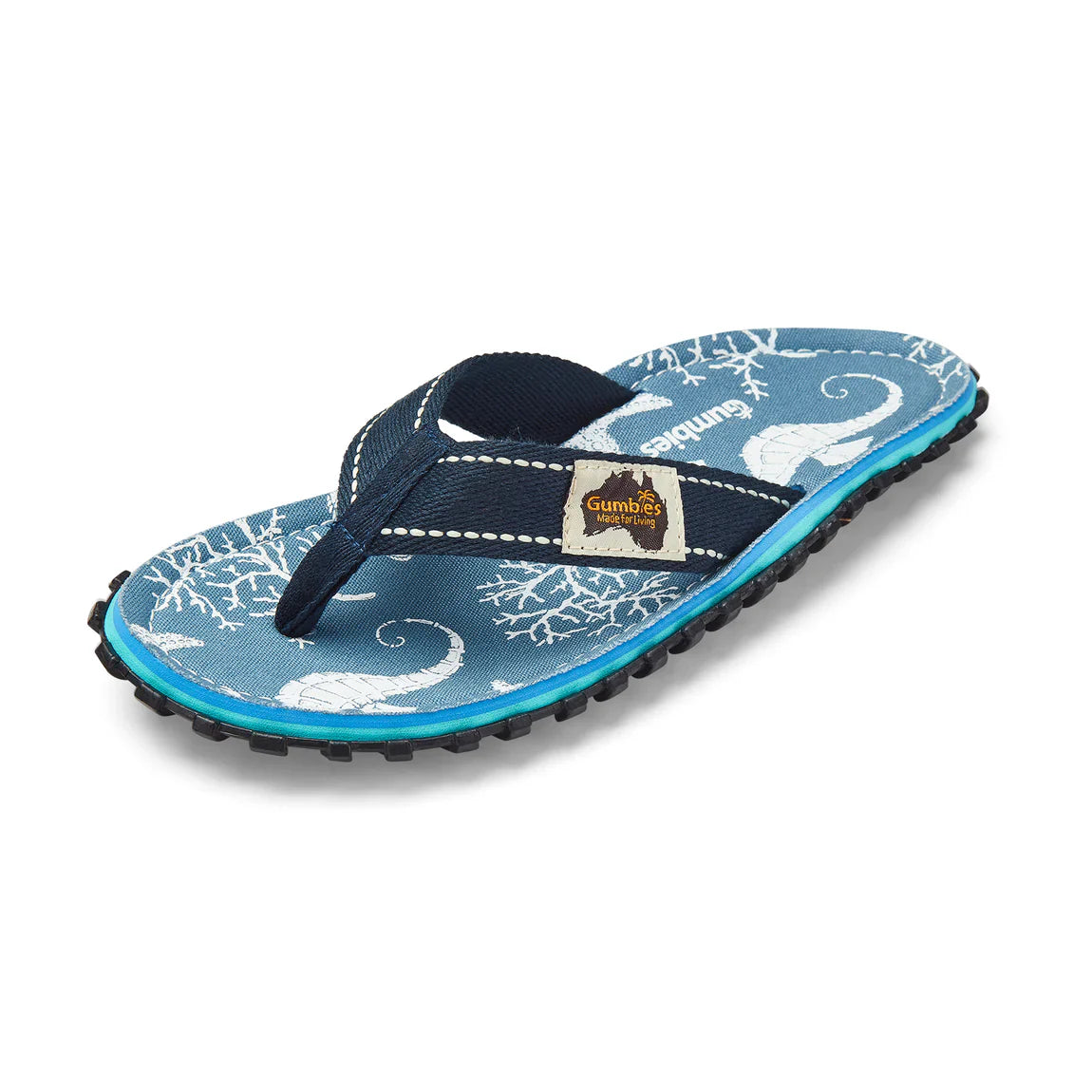 Gumbies ISLANDER Unisex Flip-Flops Seahorse