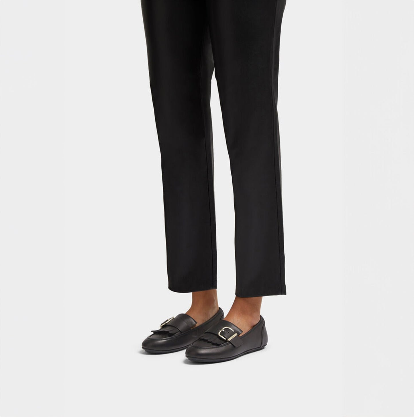 FitFlop ALLEGRO FRINGE BUCKLED Womens Loafers Black