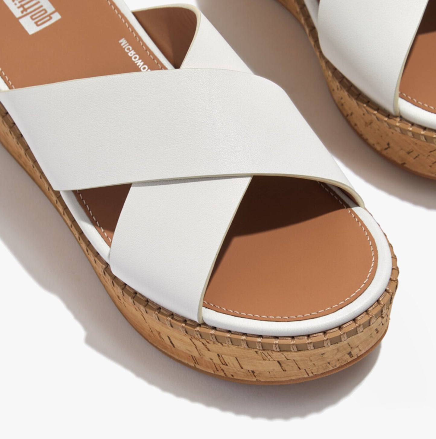 FitFlop ELOISE LEATHER Womens Cross Slides Urban White