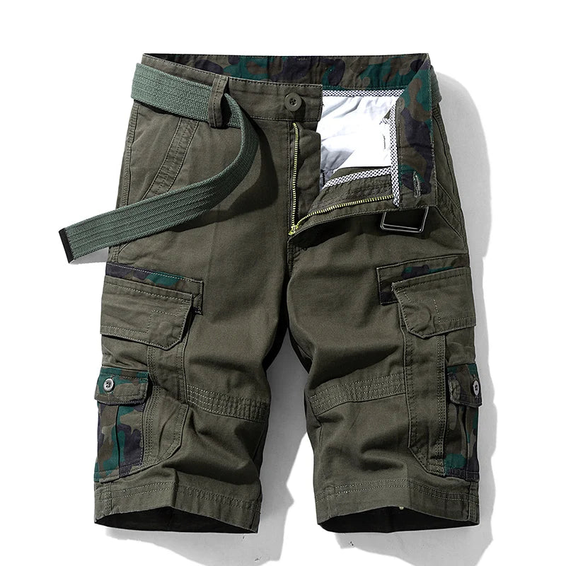 2025 Summer New Camouflage Tactical Cargo Shorts Men Khaki Jogger Military Cargo Shorts Men Cotton Casual Loose Men Shorts