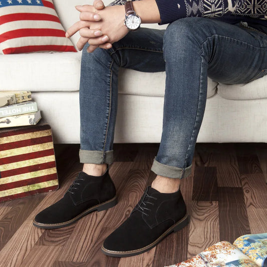 Brand Faux Suede Leather Men's Boots Men Business Casual leather Shoes Autumn Winter Fashion Oxford Shoes For Men 698