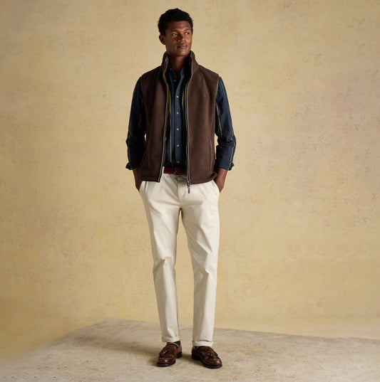 Joules HERITAGE FLEECE Mens Gilet Brown