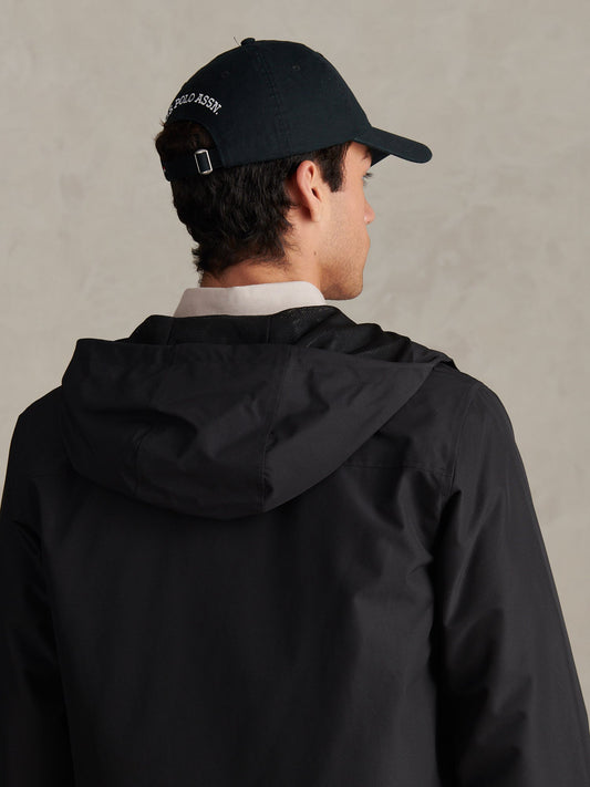 Mens Washed Casual Cap Black Bright White DHM