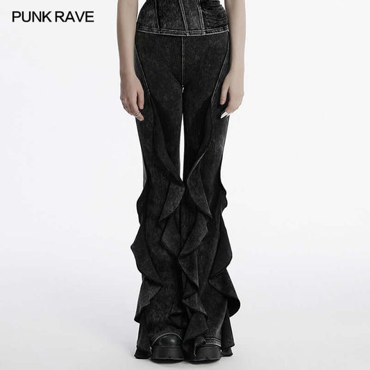 Punk Rave Breen Doomsday Wasteland Bell Flared Trousers