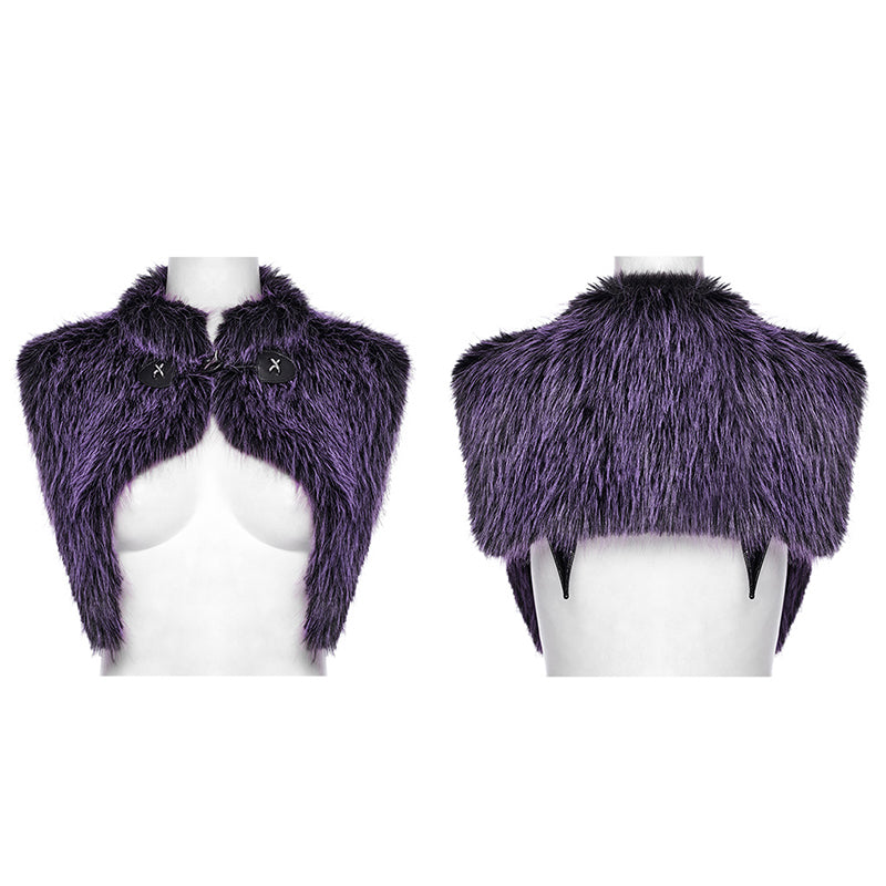 Punk Rave Lilith Gradient Devil Fur Shawl In Violet