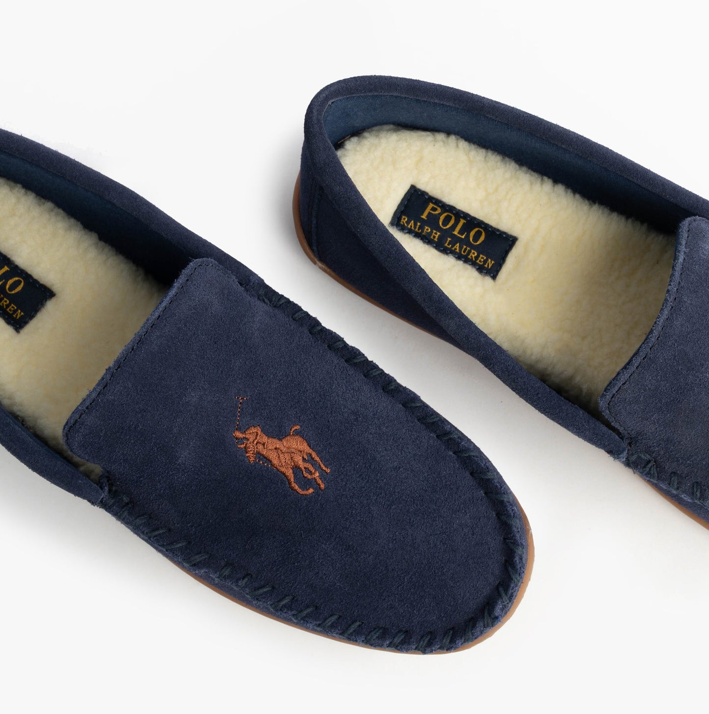 Polo Ralph Lauren BRENAN Logo Mens Dress Suede Slippers Navy