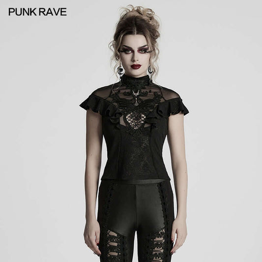 Punk Rave Gothic Applique Top
