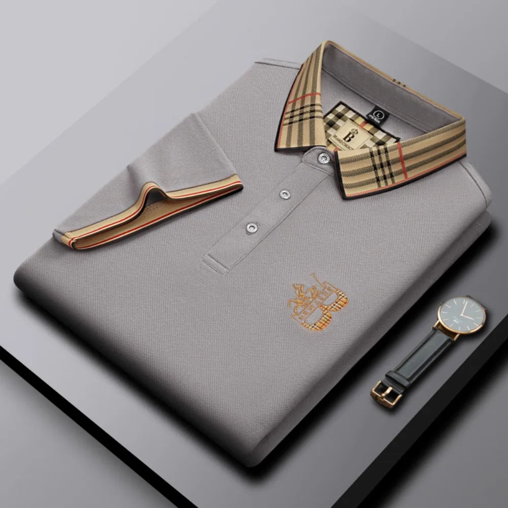 Men's Short Sleeved Luxury Brand POLO Shirt Summer New Jacquard Design Fashionable Classic Golf Top Soft Breathable T-shirt