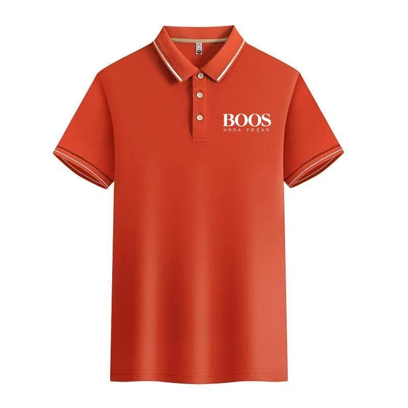 Solid Color Polo Shirt Men's Business Polo Collar Half Sleeved Top 2024 Summer Casual Short Sleeved T-shirt for Men An