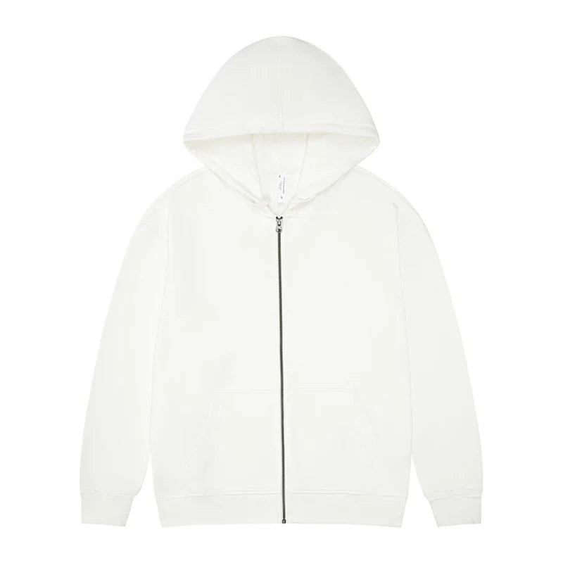 High Quality 330gsm 100% cotton Oversized Heavyweight Blank Zipper Hoodie Sweater Oversized Blank Zip Up Hoodie For Men