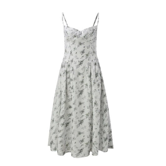 Floral Midi Women Sexy Dress Summer Square Neck Sleeveless Female Elegant Sexy Dresses Sundress Party Night Holiday Streetwear