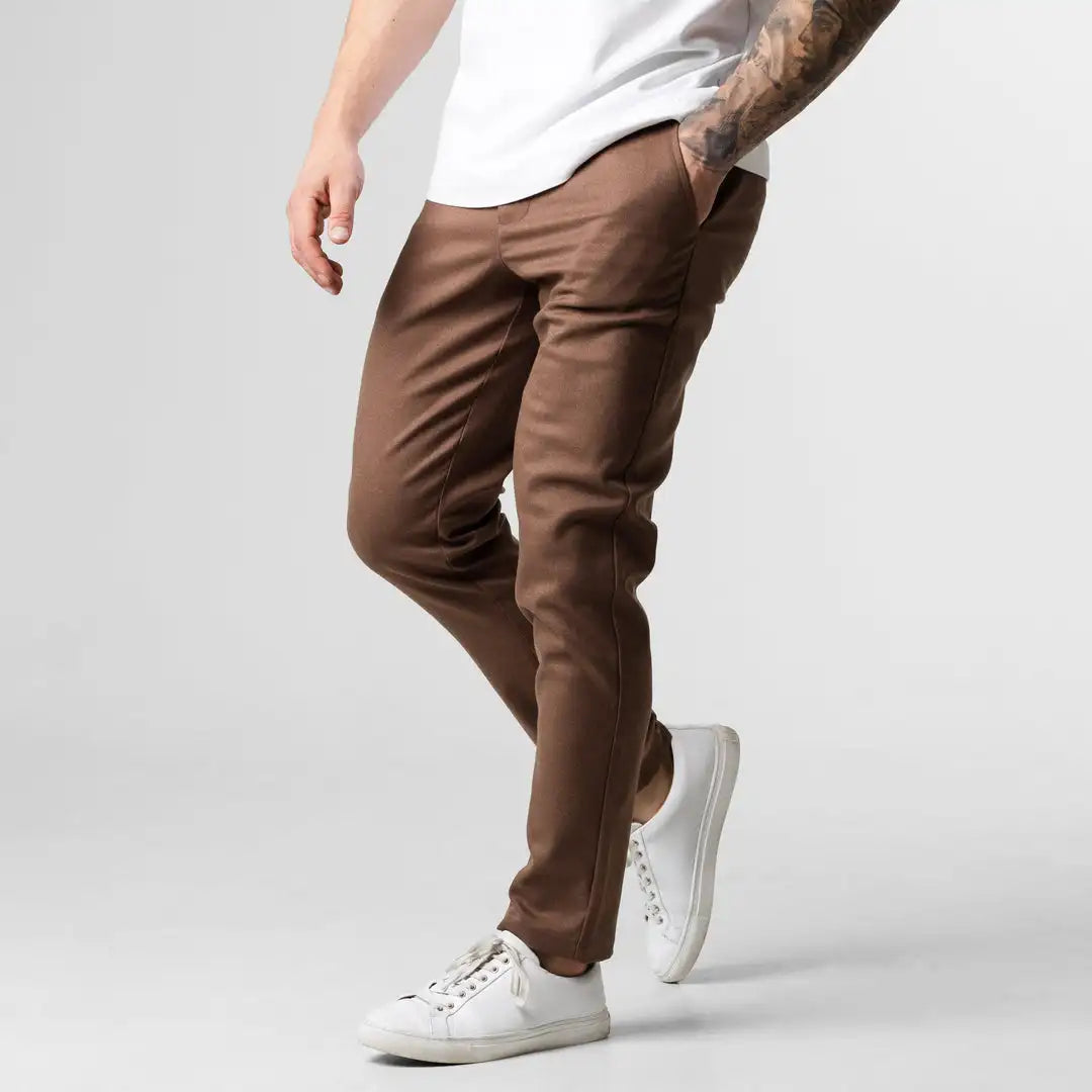 Men's Pants Active Chinos Comfortable Men Long Stylish Slim Fit Ankle Length Casual Soft Breathable Fabric Mid Waist Commuting W