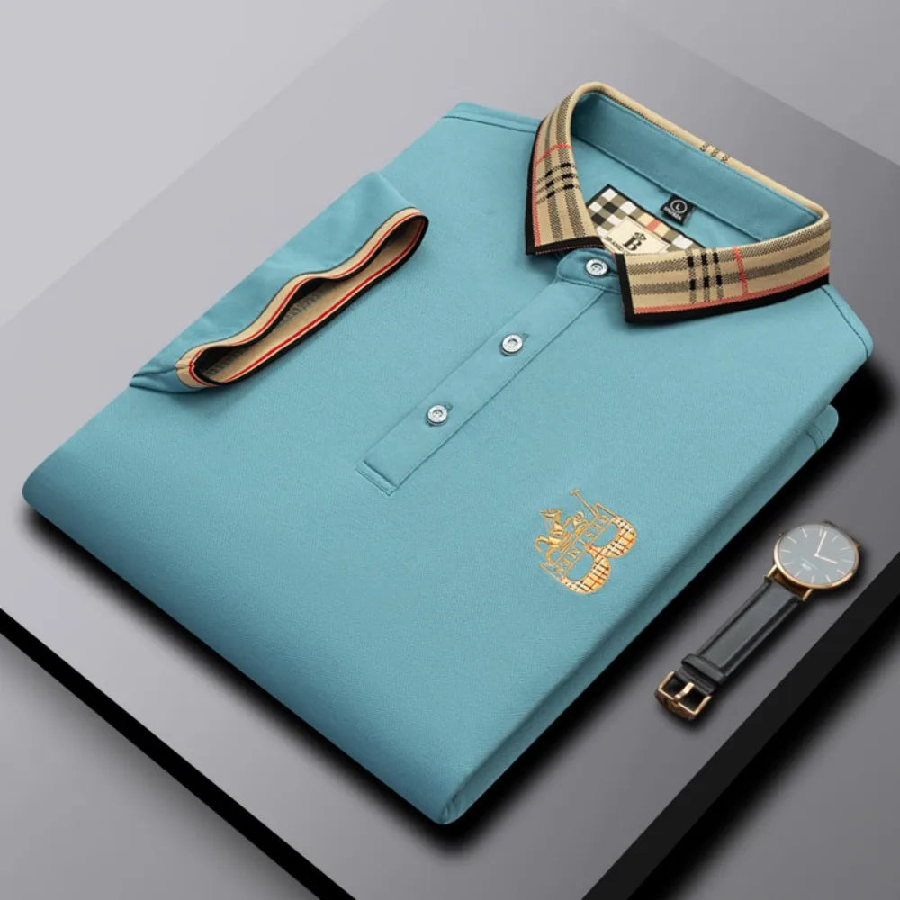 Men's Short Sleeved Luxury Brand POLO Shirt Summer New Jacquard Design Fashionable Classic Golf Top Soft Breathable T-shirt