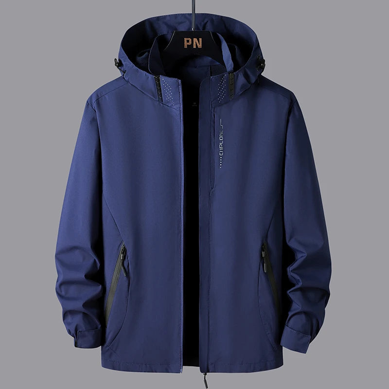 Autumn Clothing Jacket Men Plus Size Coats Male Water Proof Hooded Oversize Windbreak Outwear Camping Sweatshirts Hiking Jackets