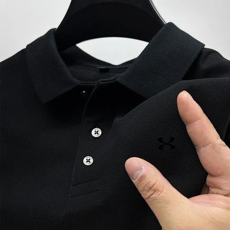2025 Men's short sleeved breathable T-shirt, business casual polo shirt, original , comfortable clothing, new fashion, summer