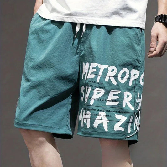 Short Pants For Men Wide Baggy Elastic Waist Loose Mens Cargo Shorts Printed Streetwear Vintage Designer Homme Casual Y2k