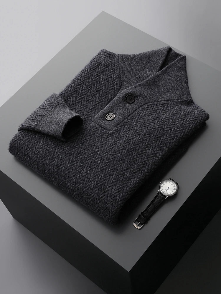 Yoyoselect Men Autumn Winter Sweater 100% Cashmere Luxury Pullover V Neck Thick Warm Casual Smart Jumpers Quality Knitwear Tops